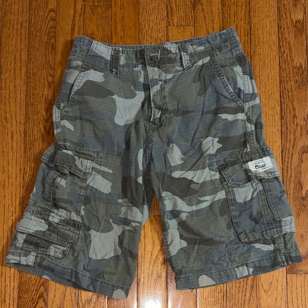Plugg Green Camouflage Cargo Shorts